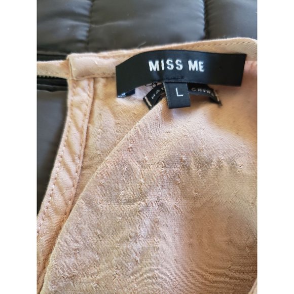Miss Me Blush Pink Empire Waist Flutter Sleeve Top Women's Size L. - Picture 6 of 7